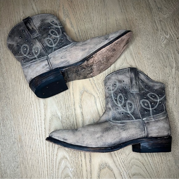 Miz Mooz Cozumel Leather Studded Western Ankle Slouchy Cowboy Boots Women’s 10 - Picture 7 of 9
